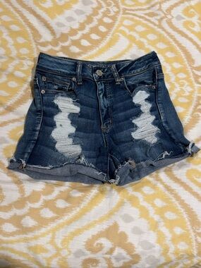 American Eagle Outfitters Ripped Denim Shorts, Hi Rise Shortie